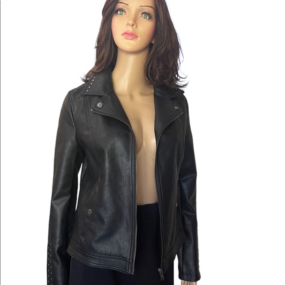 New Ana a new aprobach black leather jacket size small - Picture 2 of 15